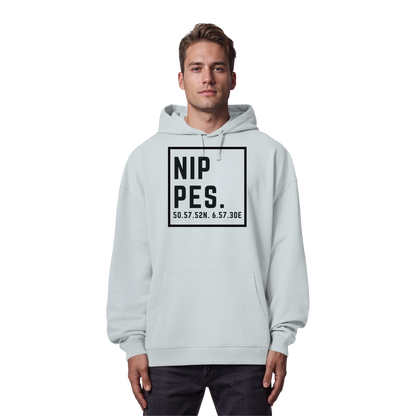 Nippes Koordinaten (großer Druck auf der Brust) - Organic Oversize Hoodie