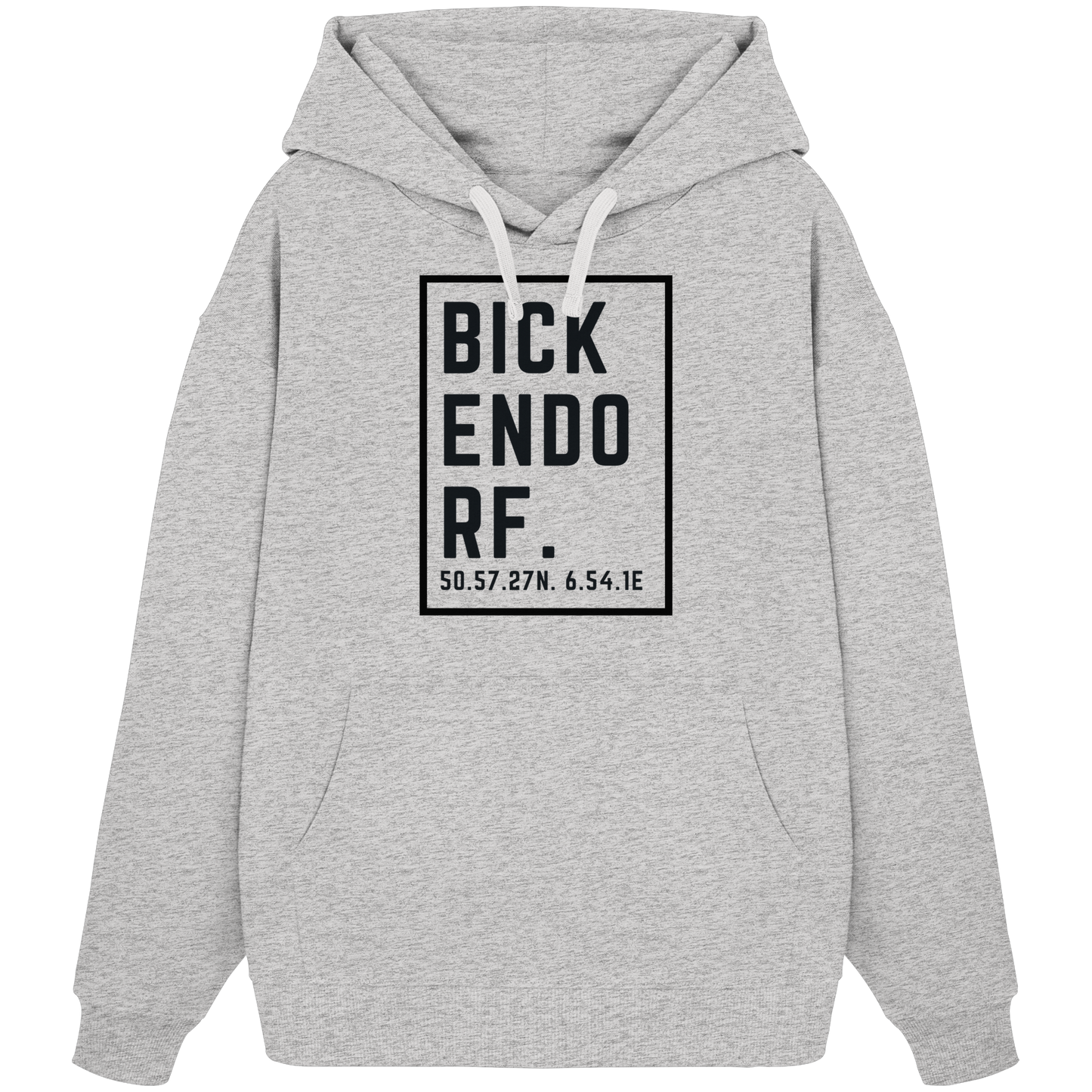 Bickendorf Koordinaten (großer Druck auf der Brust) - Organic Oversize Hoodie
