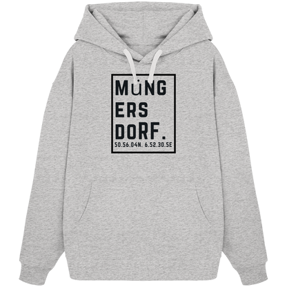 Müngersdorf Koordinaten (großer Druck auf der Brust) - Organic Oversize Hoodie