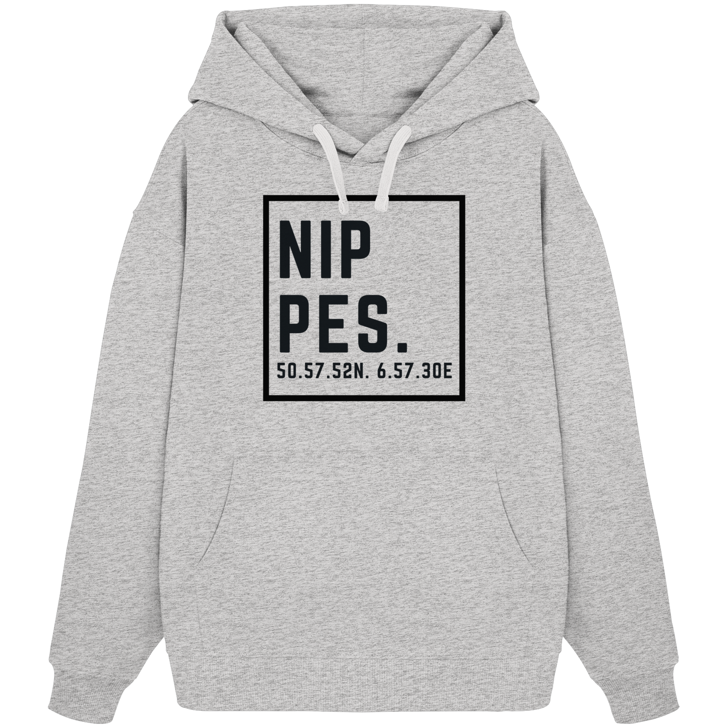Nippes Koordinaten (großer Druck auf der Brust) - Organic Oversize Hoodie