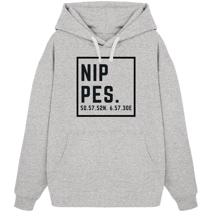 Nippes Koordinaten (großer Druck auf der Brust) - Organic Oversize Hoodie