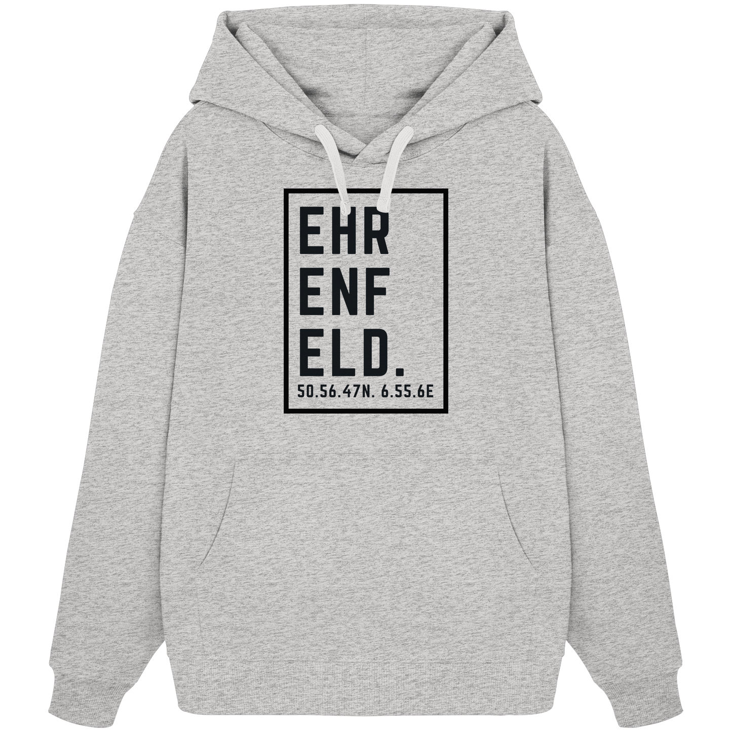 Ehrenfeld Koordinaten (großer Druck auf der Brust) - Organic Oversize Hoodie