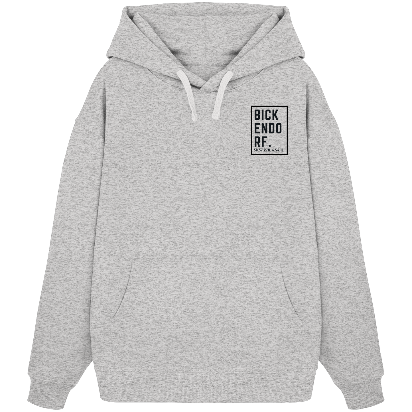 Bickendorf Koordinaten (kleiner Druck auf der Brust) - Organic Oversize Hoodie