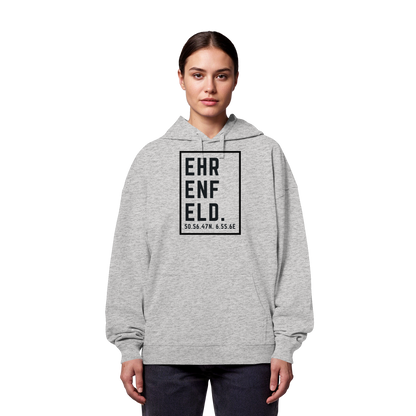 Ehrenfeld Koordinaten (großer Druck auf der Brust) - Organic Oversize Hoodie