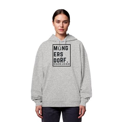 Müngersdorf Koordinaten (großer Druck auf der Brust) - Organic Oversize Hoodie