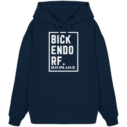 Bickendorf Koordinaten (großer Druck auf der Brust) - Organic Oversize Hoodie