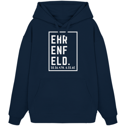 Ehrenfeld Koordinaten (großer Druck auf der Brust) - Organic Oversize Hoodie