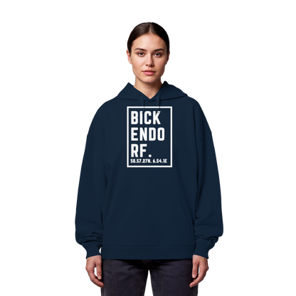 Bickendorf Koordinaten (großer Druck auf der Brust) - Organic Oversize Hoodie