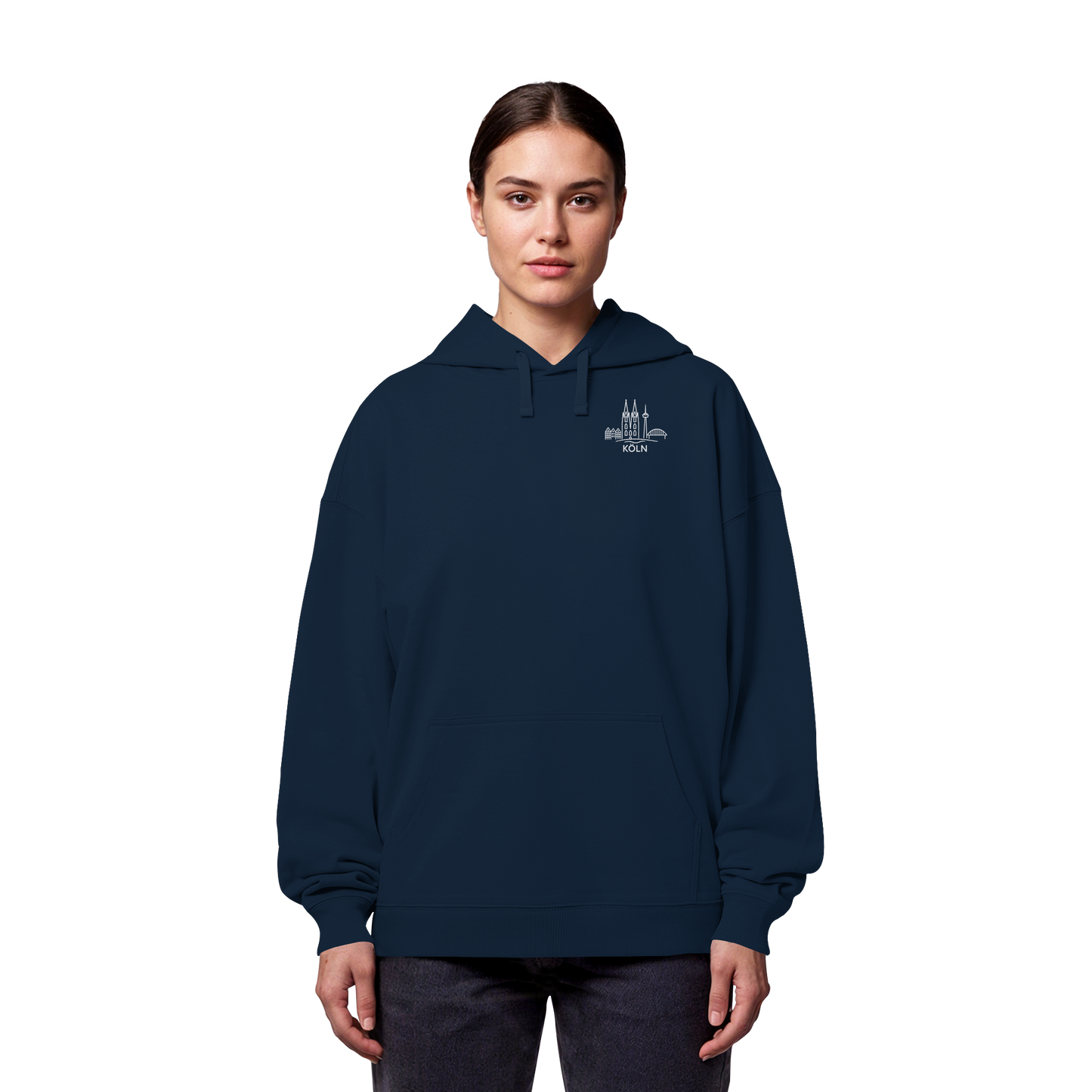 Köln Skyline Stick - Organic Oversize Hoodie
