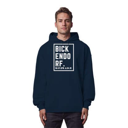 Bickendorf Koordinaten (großer Druck auf der Brust) - Organic Oversize Hoodie