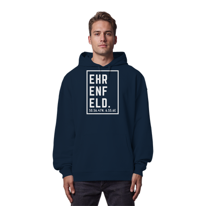 Ehrenfeld Koordinaten (großer Druck auf der Brust) - Organic Oversize Hoodie