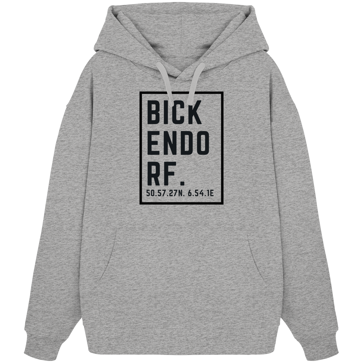 Bickendorf Koordinaten (großer Druck auf der Brust) - Organic Oversize Hoodie