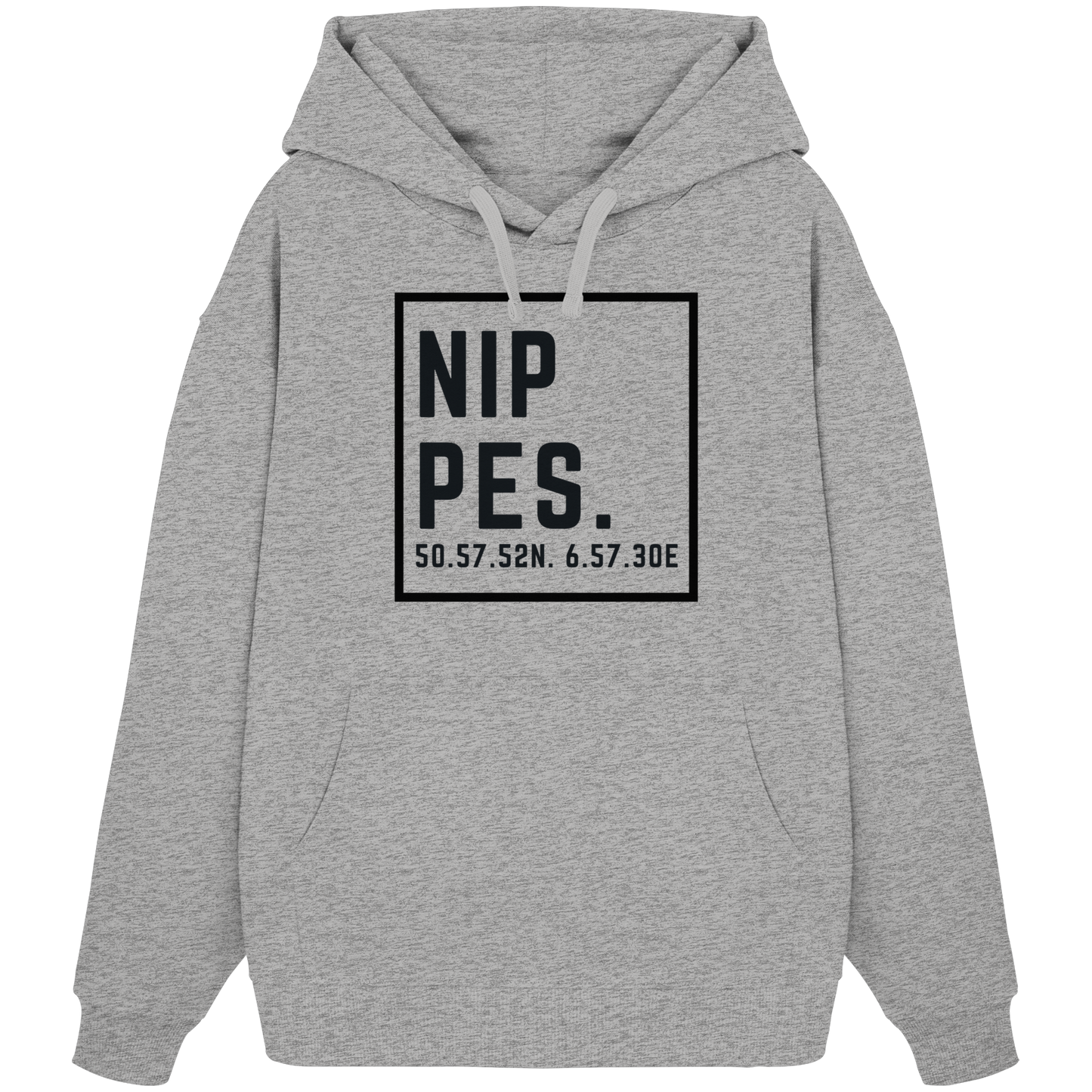 Nippes Koordinaten (großer Druck auf der Brust) - Organic Oversize Hoodie