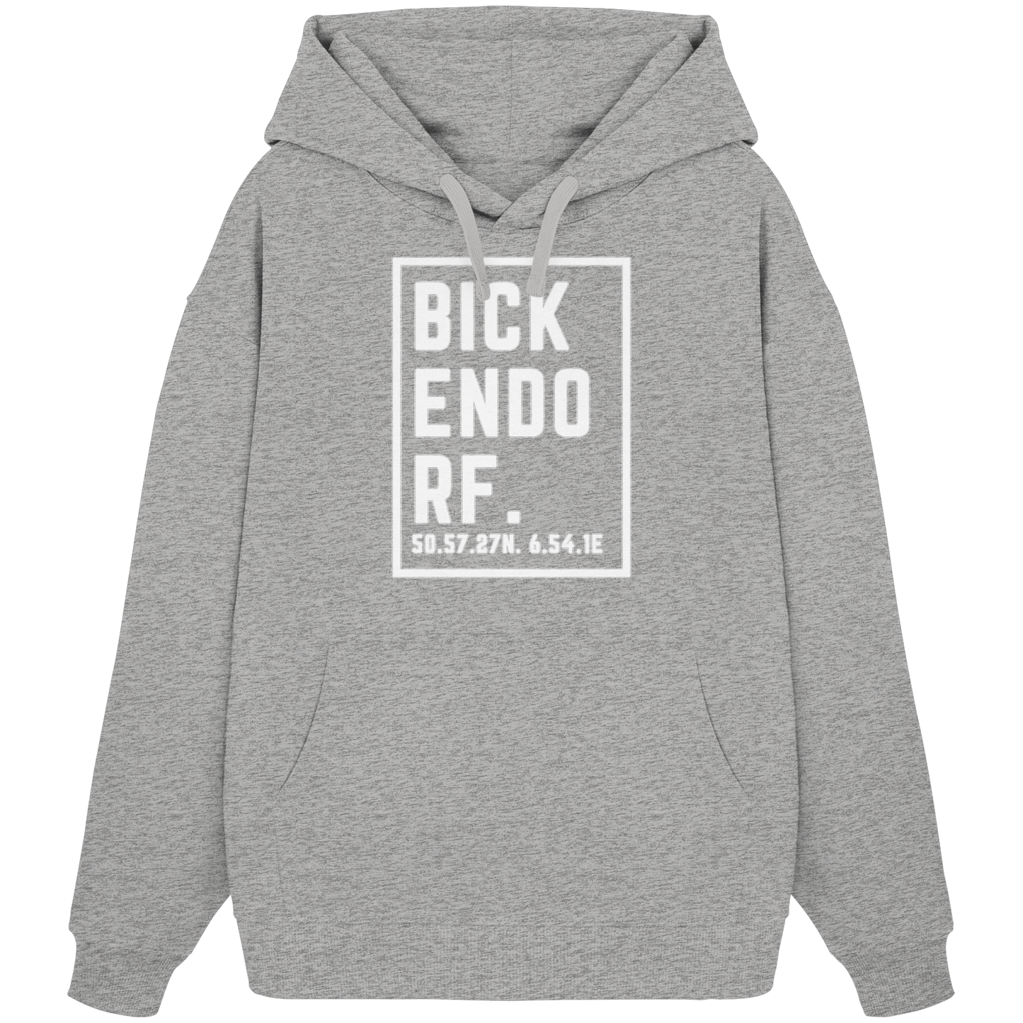 Bickendorf Koordinaten (großer Druck auf der Brust) - Organic Oversize Hoodie