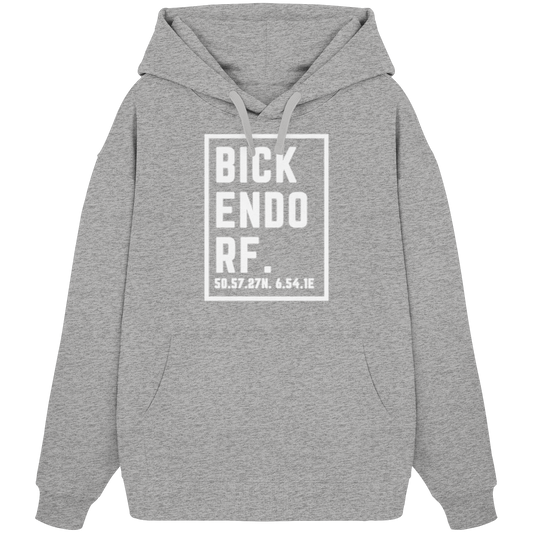 Bickendorf Koordinaten (großer Druck auf der Brust) - Organic Oversize Hoodie