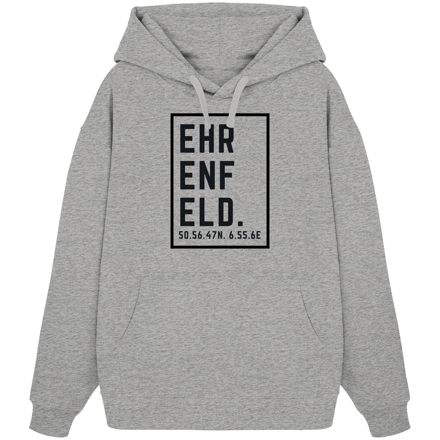 Ehrenfeld Koordinaten (großer Druck auf der Brust) - Organic Oversize Hoodie