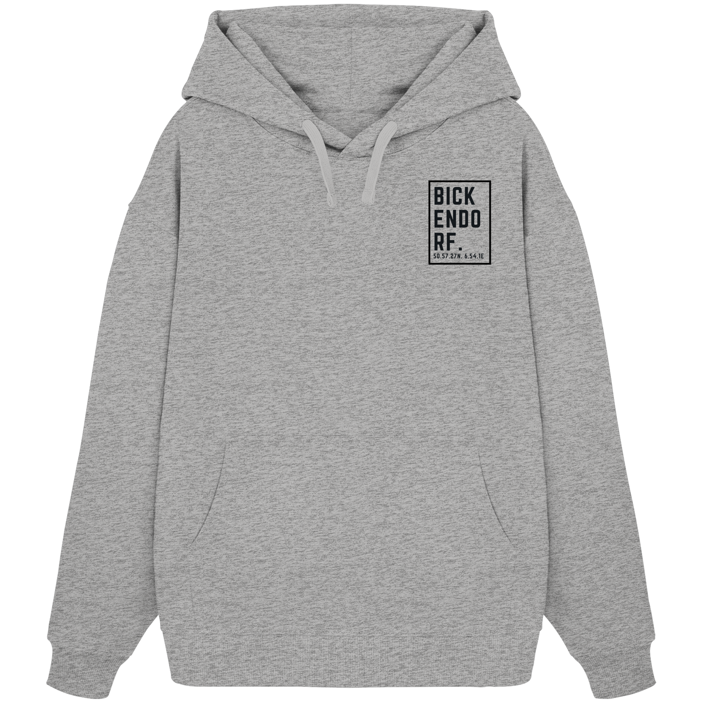 Bickendorf Koordinaten (kleiner Druck auf der Brust) - Organic Oversize Hoodie