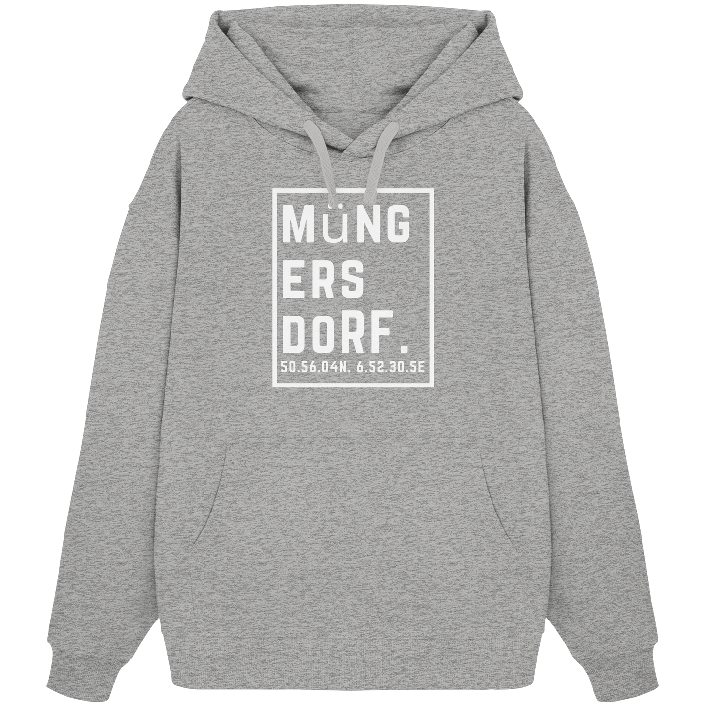 Müngersdorf Koordinaten (großer Druck auf der Brust) - Organic Oversize Hoodie