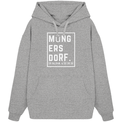 Müngersdorf Koordinaten (großer Druck auf der Brust) - Organic Oversize Hoodie