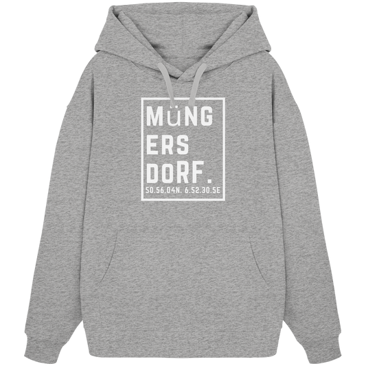Müngersdorf Koordinaten (großer Druck auf der Brust) - Organic Oversize Hoodie