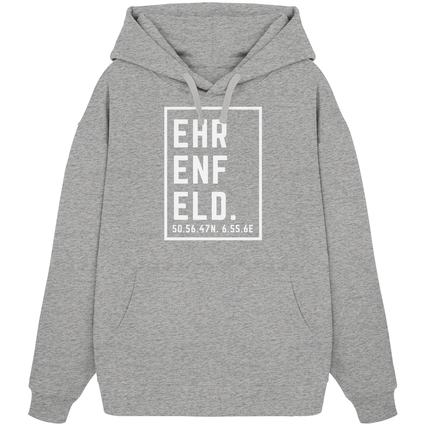 Ehrenfeld Koordinaten (großer Druck auf der Brust) - Organic Oversize Hoodie