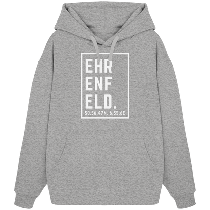 Ehrenfeld Koordinaten (großer Druck auf der Brust) - Organic Oversize Hoodie