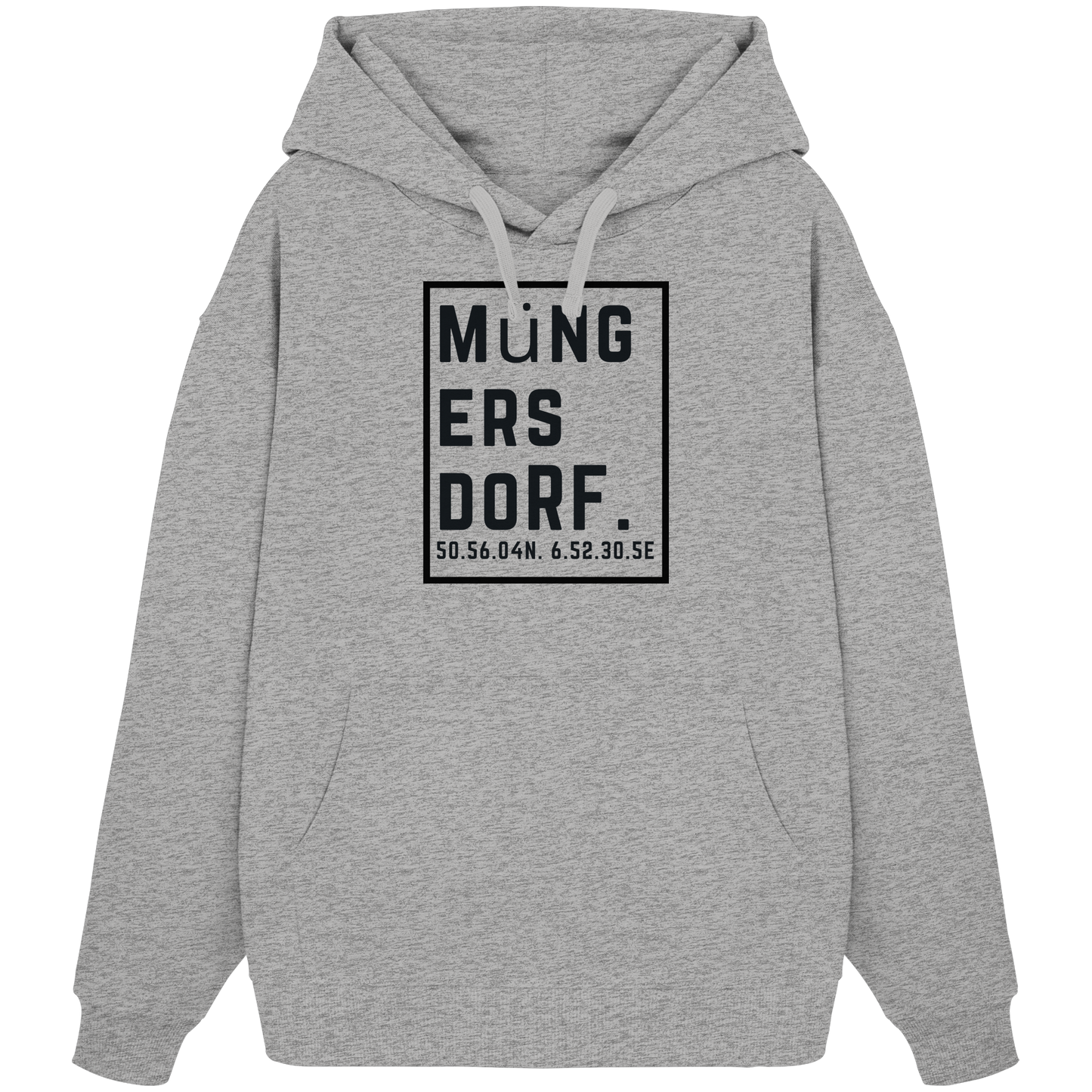 Müngersdorf Koordinaten (großer Druck auf der Brust) - Organic Oversize Hoodie