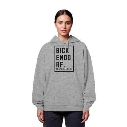 Bickendorf Koordinaten (großer Druck auf der Brust) - Organic Oversize Hoodie