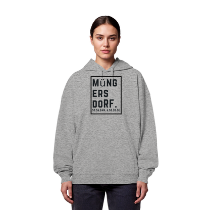 Müngersdorf Koordinaten (großer Druck auf der Brust) - Organic Oversize Hoodie