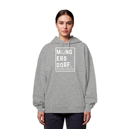Müngersdorf Koordinaten (großer Druck auf der Brust) - Organic Oversize Hoodie