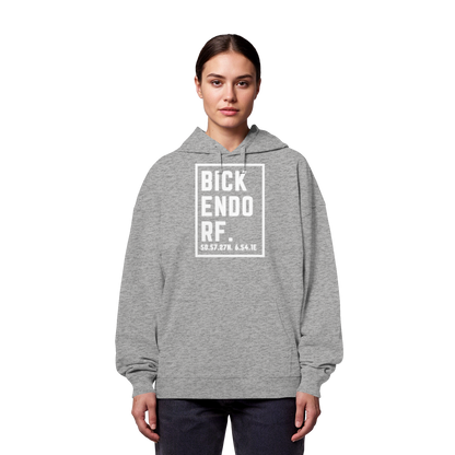 Bickendorf Koordinaten (großer Druck auf der Brust) - Organic Oversize Hoodie