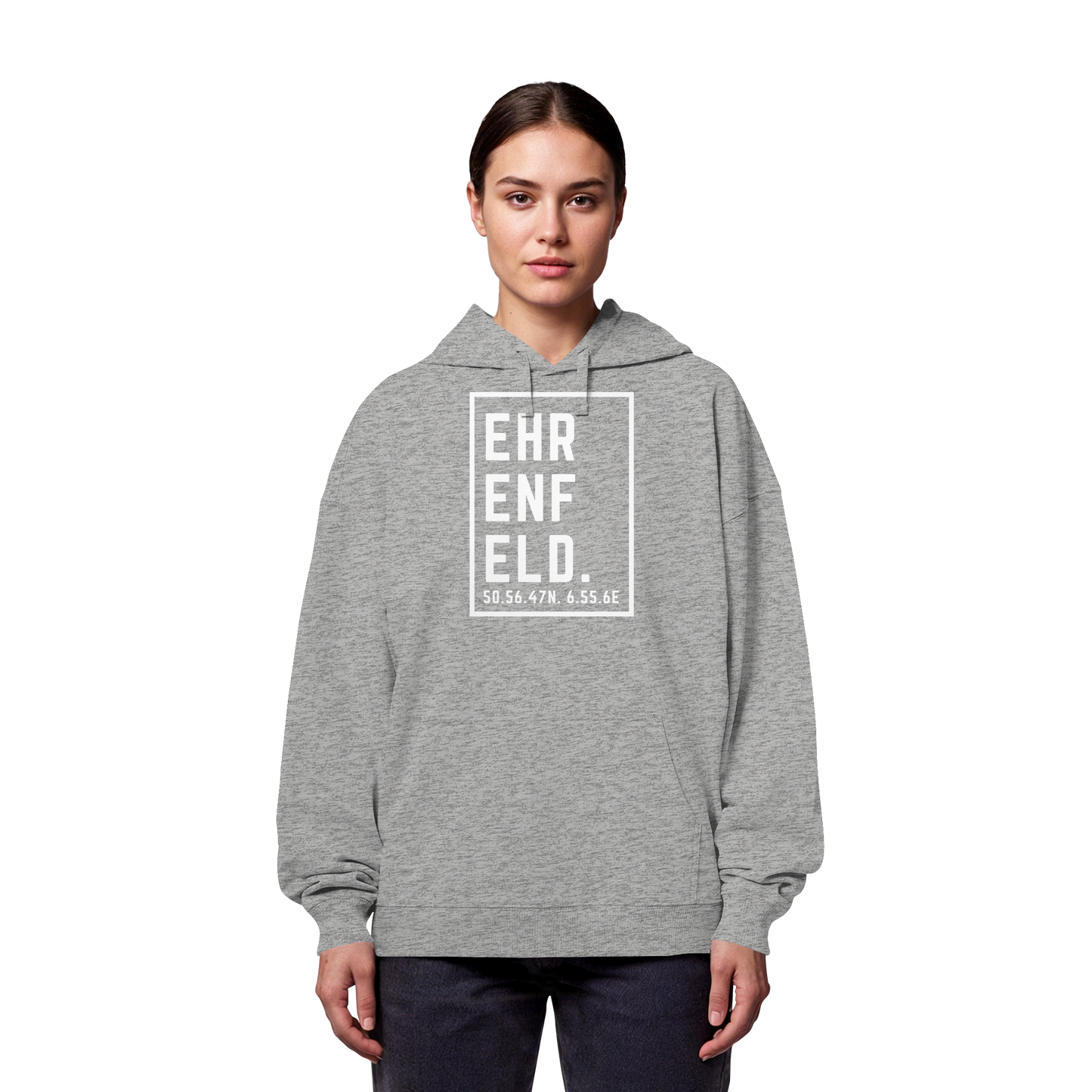 Ehrenfeld Koordinaten (großer Druck auf der Brust) - Organic Oversize Hoodie