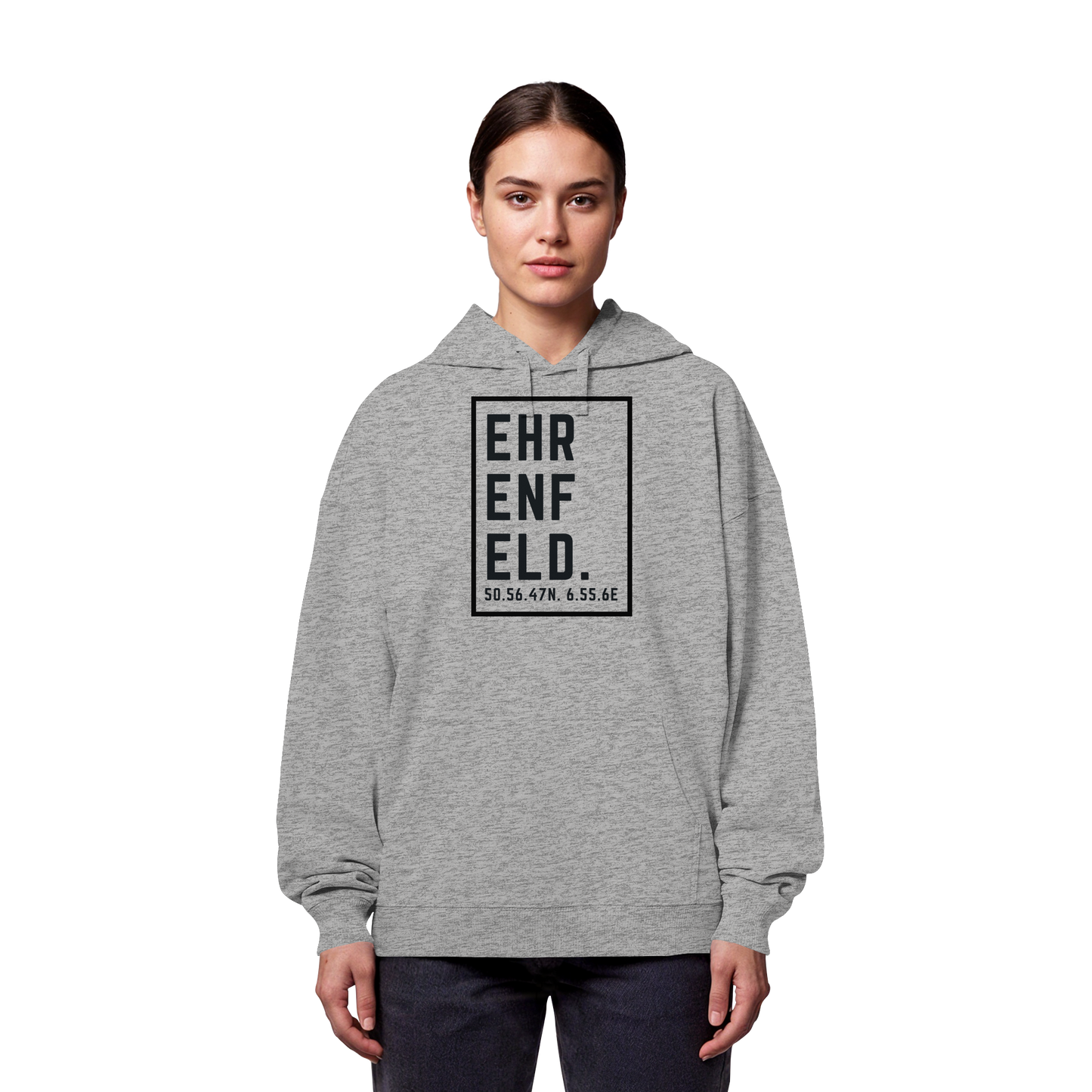 Ehrenfeld Koordinaten (großer Druck auf der Brust) - Organic Oversize Hoodie