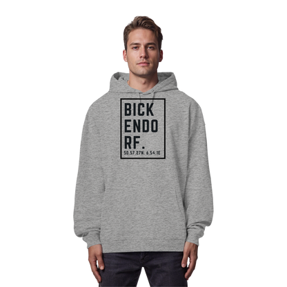 Bickendorf Koordinaten (großer Druck auf der Brust) - Organic Oversize Hoodie
