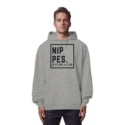 Nippes Koordinaten (großer Druck auf der Brust) - Organic Oversize Hoodie
