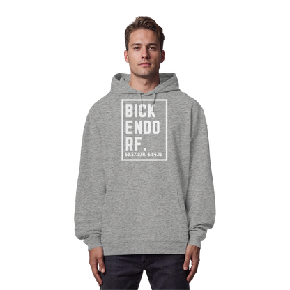 Bickendorf Koordinaten (großer Druck auf der Brust) - Organic Oversize Hoodie