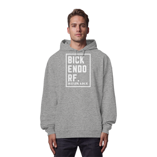 Bickendorf Koordinaten (großer Druck auf der Brust) - Organic Oversize Hoodie