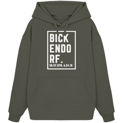 Bickendorf Koordinaten (großer Druck auf der Brust) - Organic Oversize Hoodie