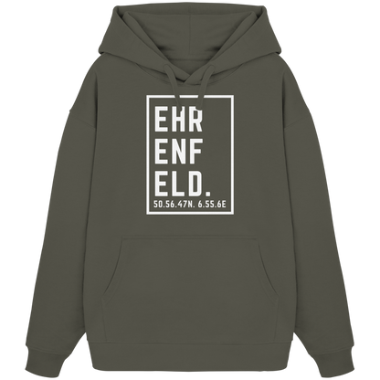 Ehrenfeld Koordinaten (großer Druck auf der Brust) - Organic Oversize Hoodie