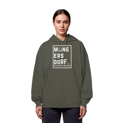 Müngersdorf Koordinaten (großer Druck auf der Brust) - Organic Oversize Hoodie