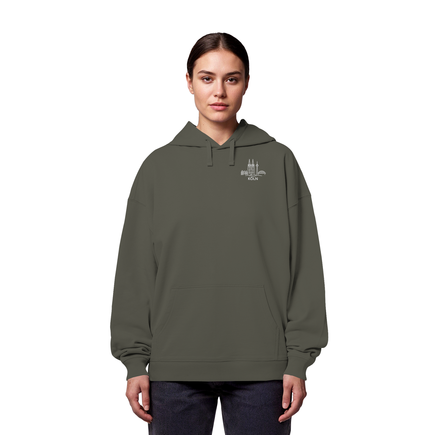 Köln Skyline Stick - Organic Oversize Hoodie