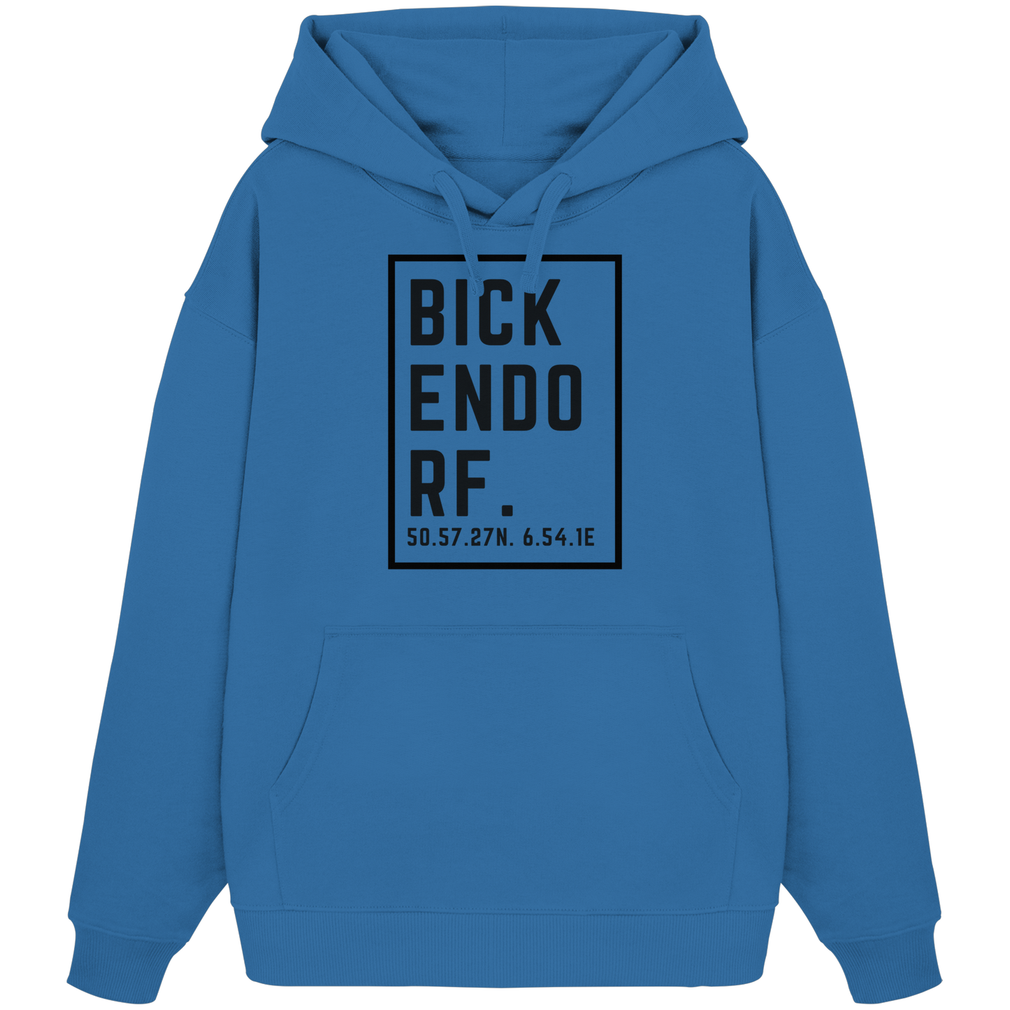 Bickendorf Koordinaten (großer Druck auf der Brust) - Organic Oversize Hoodie