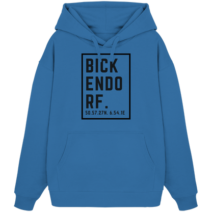 Bickendorf Koordinaten (großer Druck auf der Brust) - Organic Oversize Hoodie