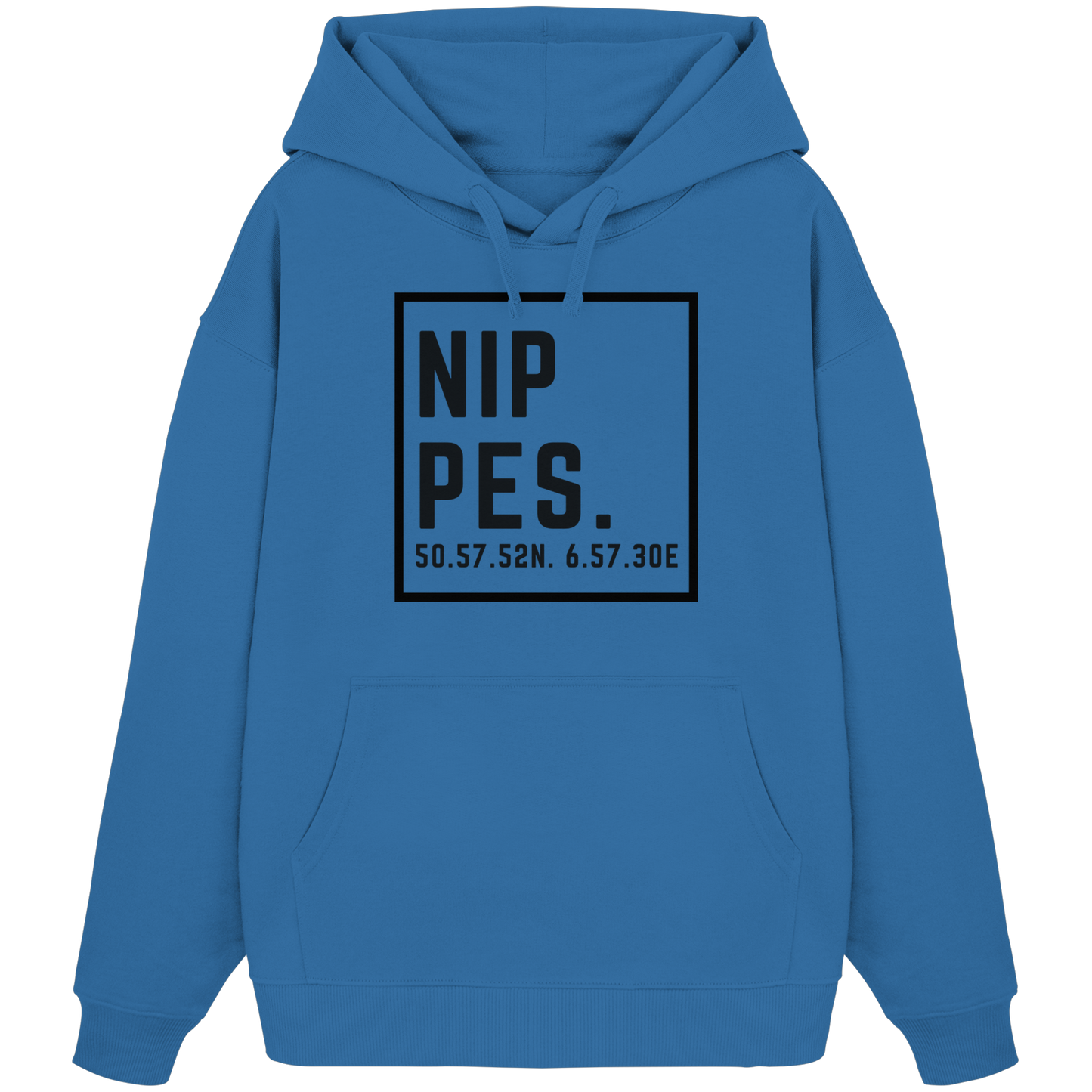 Nippes Koordinaten (großer Druck auf der Brust) - Organic Oversize Hoodie