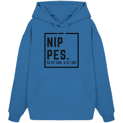 Nippes Koordinaten (großer Druck auf der Brust) - Organic Oversize Hoodie