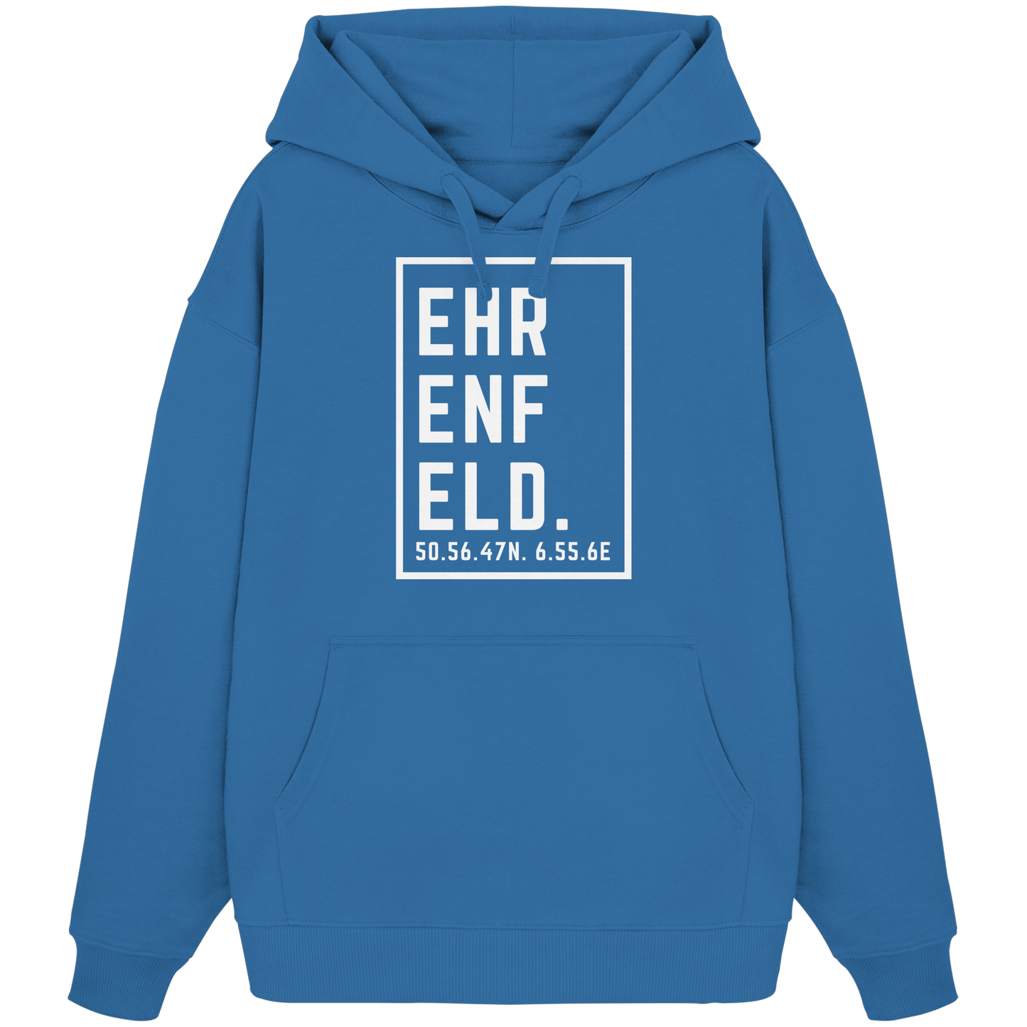 Ehrenfeld Koordinaten (großer Druck auf der Brust) - Organic Oversize Hoodie