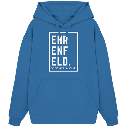 Ehrenfeld Koordinaten (großer Druck auf der Brust) - Organic Oversize Hoodie