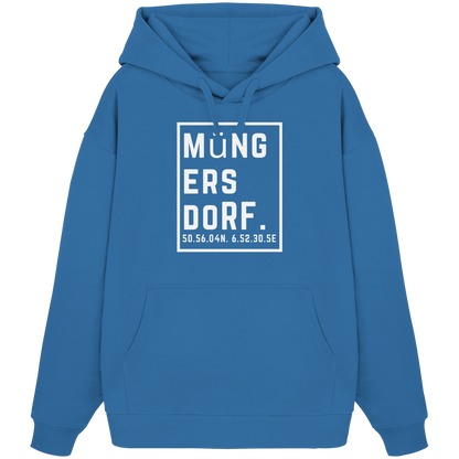Müngersdorf Koordinaten (großer Druck auf der Brust) - Organic Oversize Hoodie