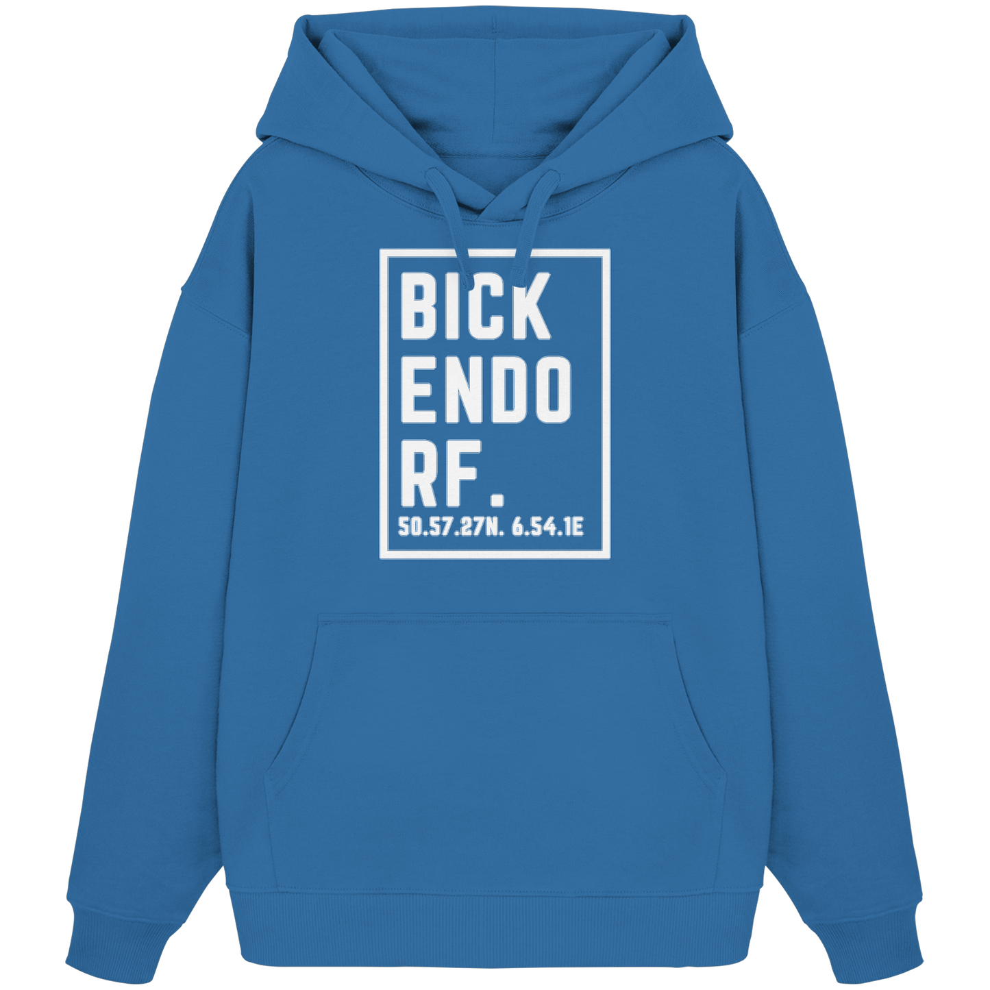 Bickendorf Koordinaten (großer Druck auf der Brust) - Organic Oversize Hoodie