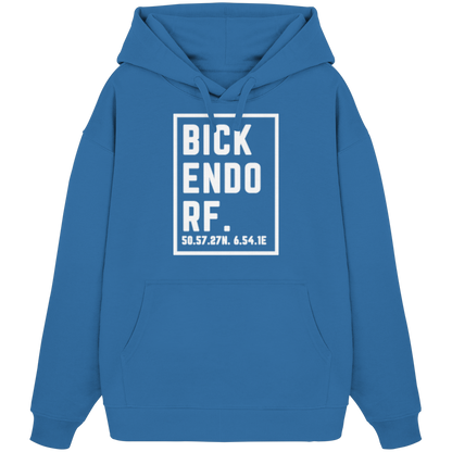 Bickendorf Koordinaten (großer Druck auf der Brust) - Organic Oversize Hoodie